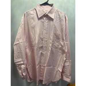 Ben Silver Charleston Fine Shirtings Pink Stripe Button Down shirt Men Sz 17.5